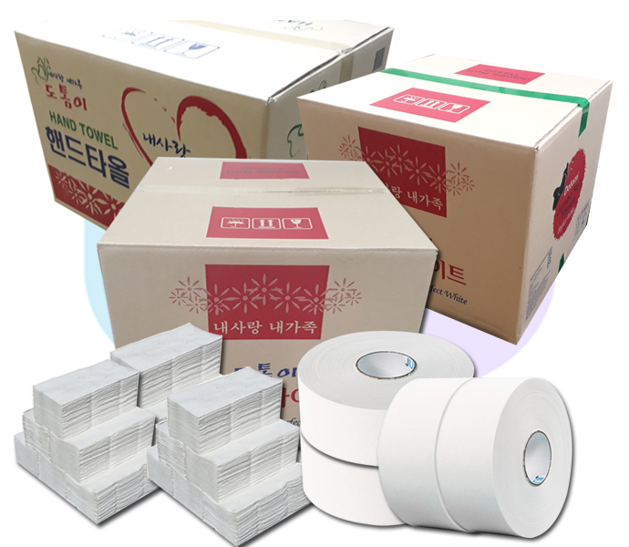 점보롤 화장지 2겹 230M 100%천연펄프 대용량 업소용 화장실 휴지 8롤