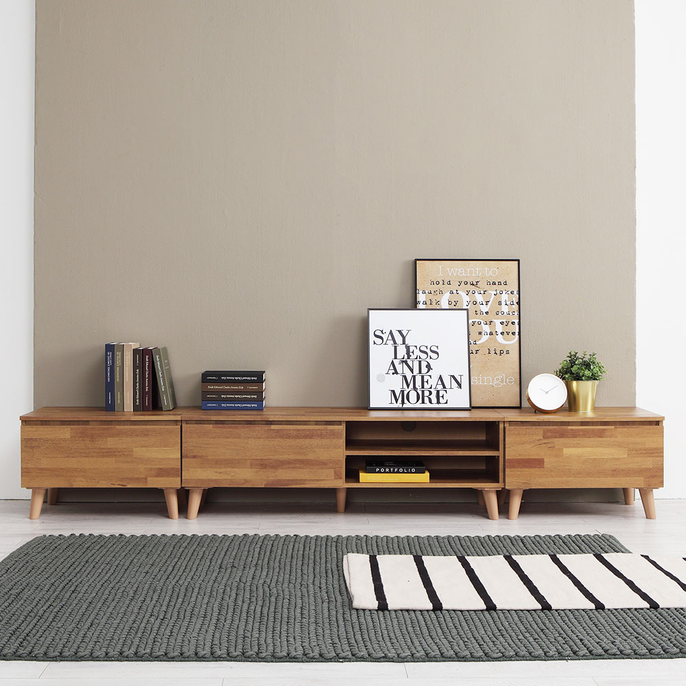 카이 2400 낮은 거실장 모던 TV다이 선반 수납장