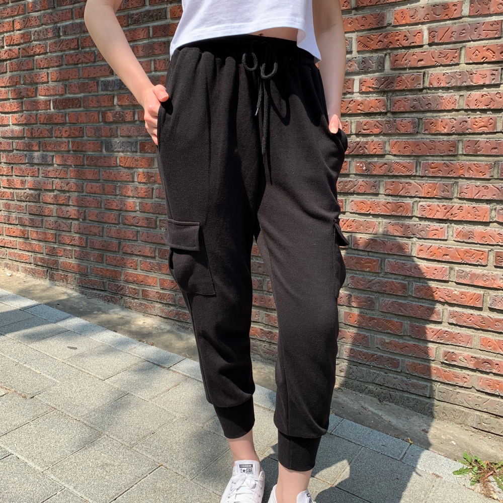 봄 여름 키작녀 여성 조거팬츠 바지 기모 없음 - 상세 이미지 2