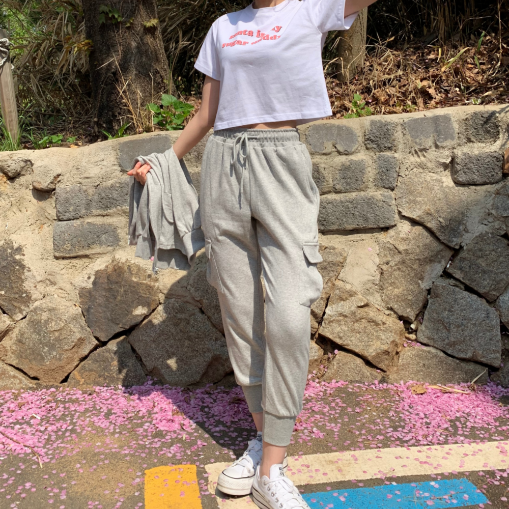 봄 여름 키작녀 여성 조거팬츠 바지 기모 없음 - 상세 이미지 5