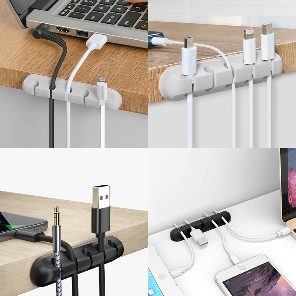 충전선 케이블 고정 홀더 책상 전선 휴대폰 핸드폰 USB 선 충전기 줄 정리 3구 1개 - 상세 이미지 4