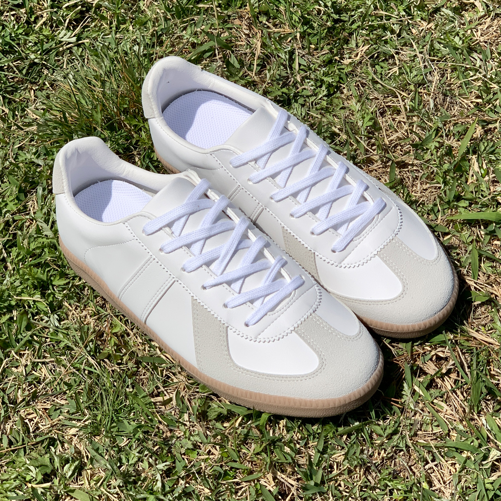 남자 남성 독일군 스니커즈 6CM 신발 운동화 단화 가죽 흰색 커플