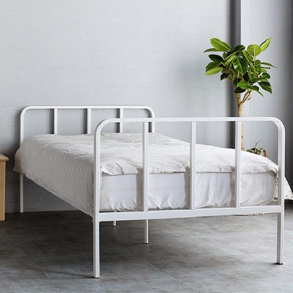 푹신한 원룸침대 자취방침대 미니 싱글 침대 S 초등 고등 학생 베드 철제 철재 화이트