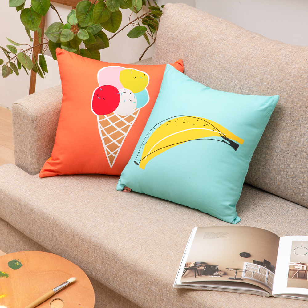 마벨로제 바나나 쿠션 쇼파 쿠션커버 등받이 40x40