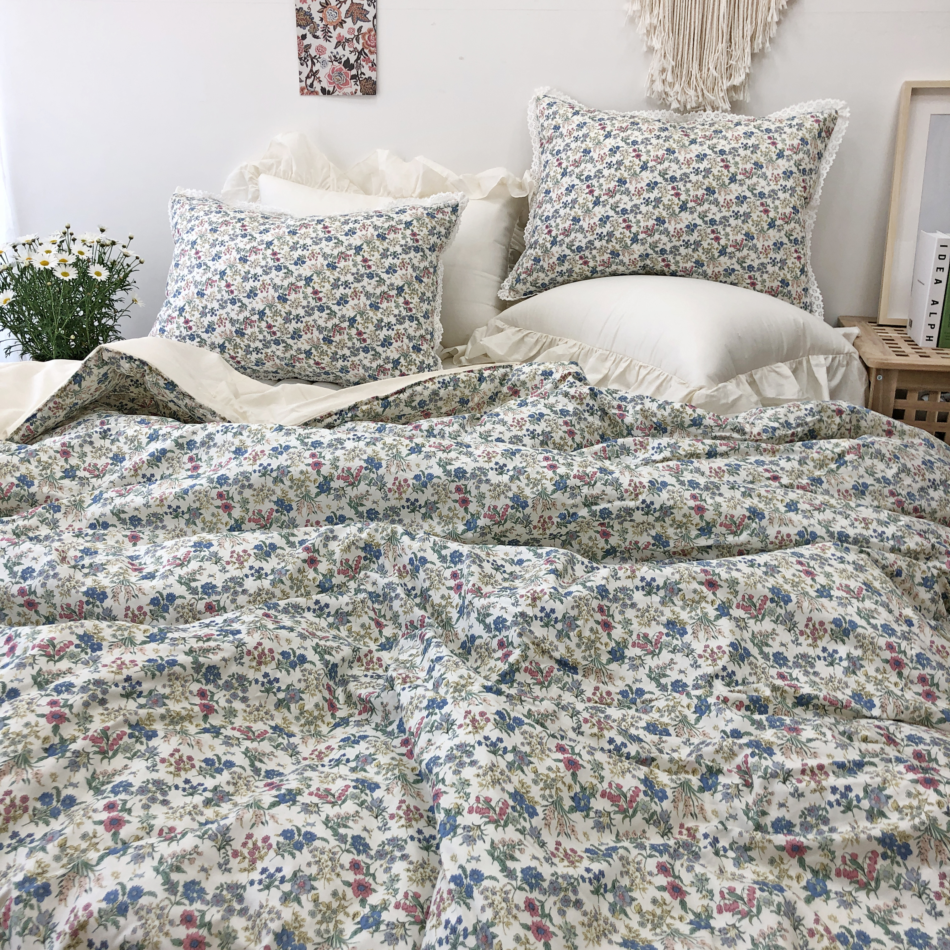 어반플라워 60수 아사 순면 무누빔 봄 간절기 얇은 차렵이불 S/SS