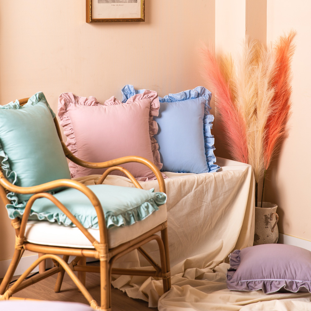 마벨로제 블라썸 프릴 쿠션커버 쇼파 쿠션 커버 방석 45x45