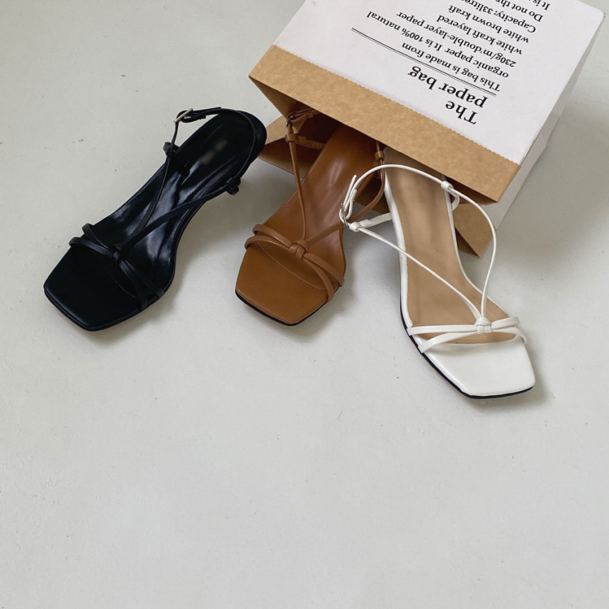 센트리 스트랩 5cm 미들굽 샌들 힐 상세 이미지 1
