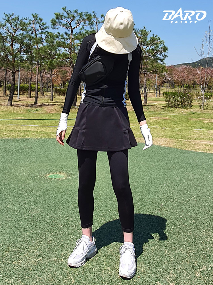 여성 치마 레깅스 스판 치마바지 기능성 스커트 치렝스 주름치마 연습복 - 상세 이미지 3