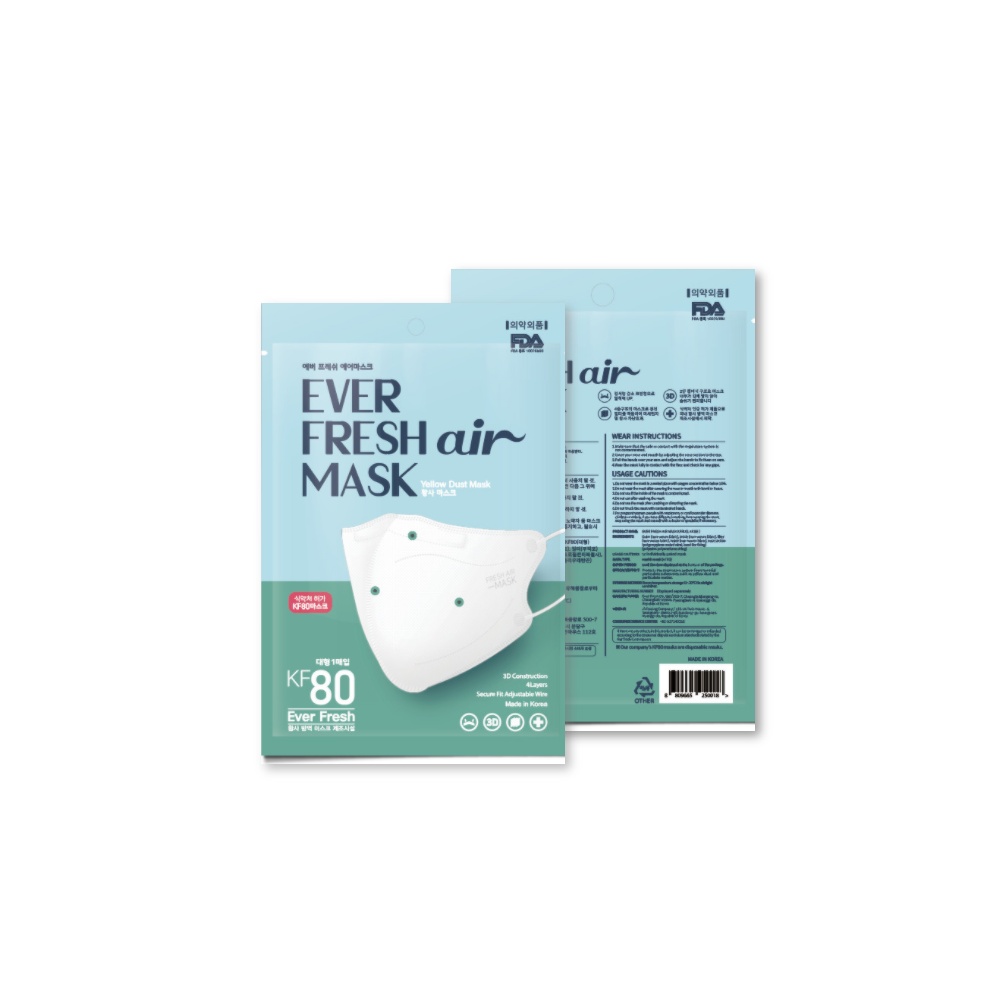 에버프레쉬 KF80 대형 에어 마스크 새부리형 100매