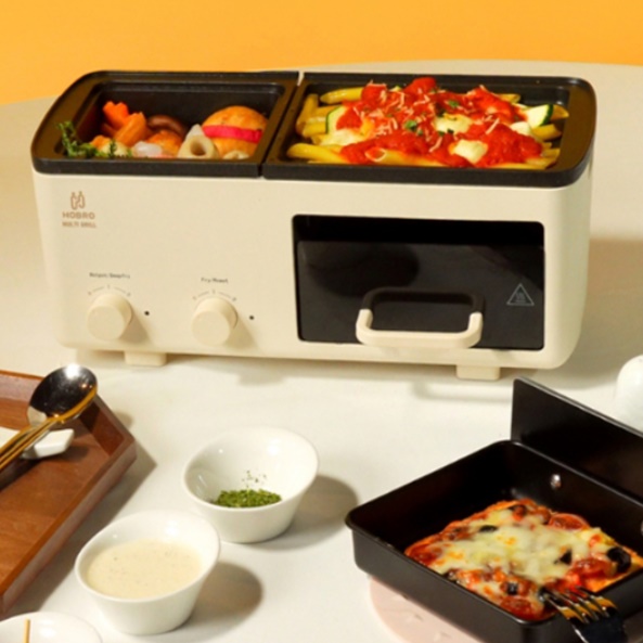 미니전기그릴 고기굽는기계 반반그릴 