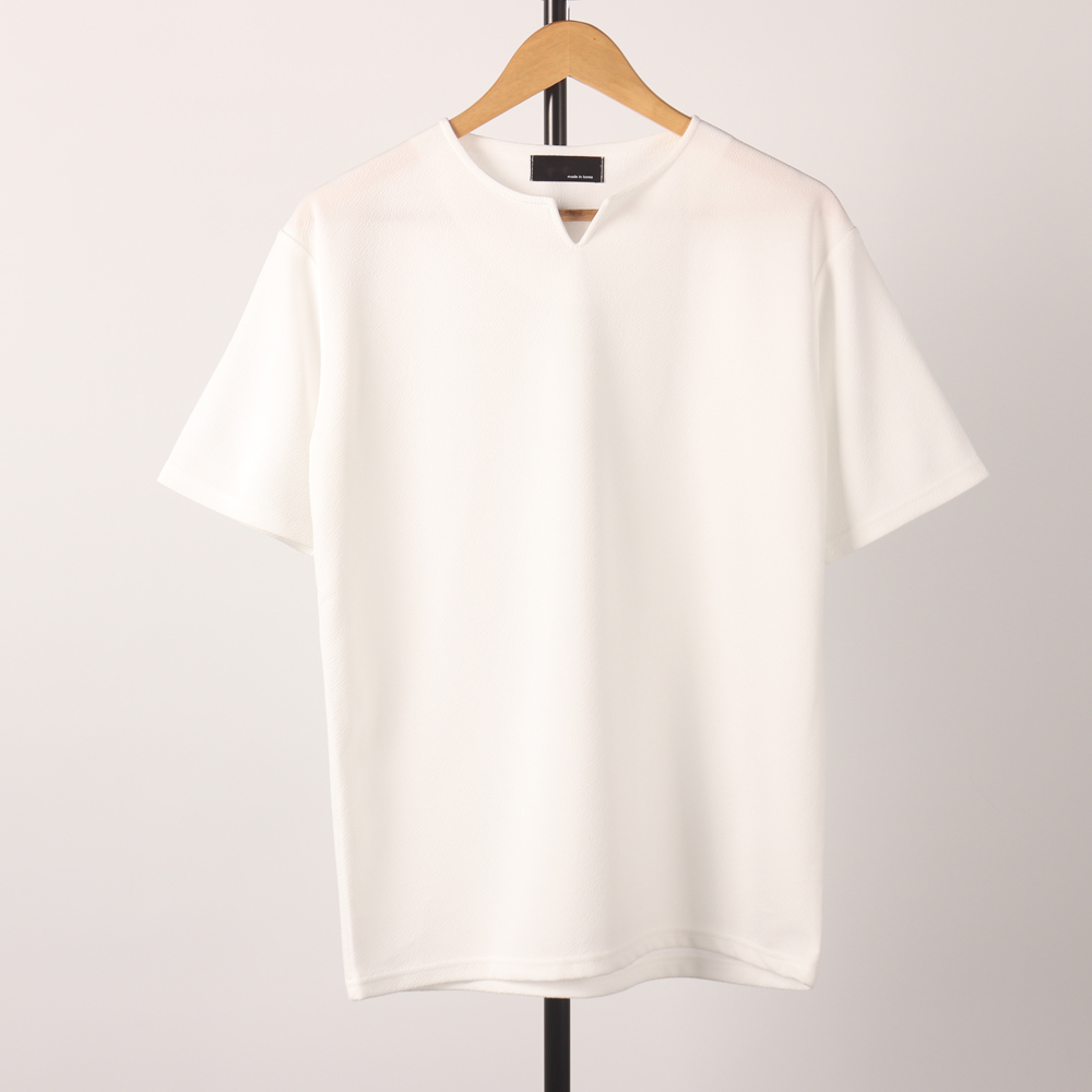 1+1 남자 반팔티 빅사이즈 브이넥 흰색 무지 티셔츠