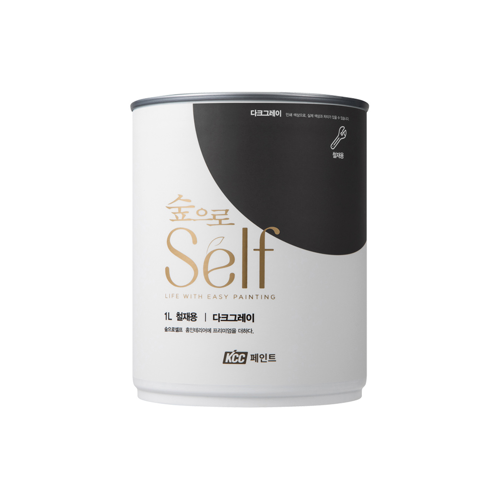 KCC 숲으로셀프 철재용 친환경 페인트 에그쉘광 1L 다크그레이 - 상세 이미지 2