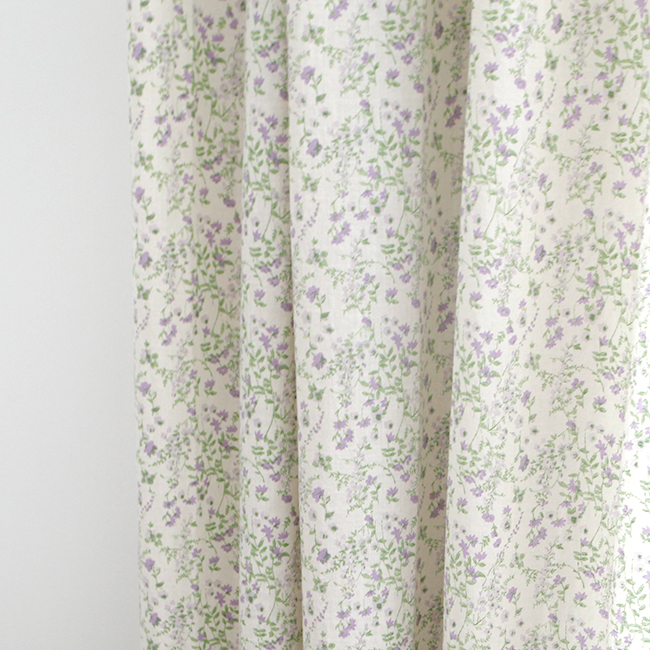 바이아미 퍼플레인 거실 빈티지 포인트 꽃무늬 맞춤 커튼