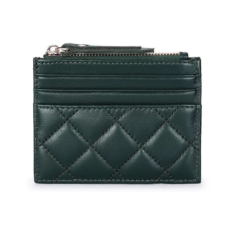 수제 양가죽 지퍼 카드 지갑 홀더 포켓