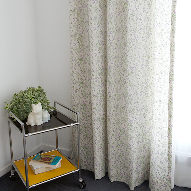 바이아미 퍼플레인 거실 빈티지 포인트 꽃무늬 맞춤 커튼