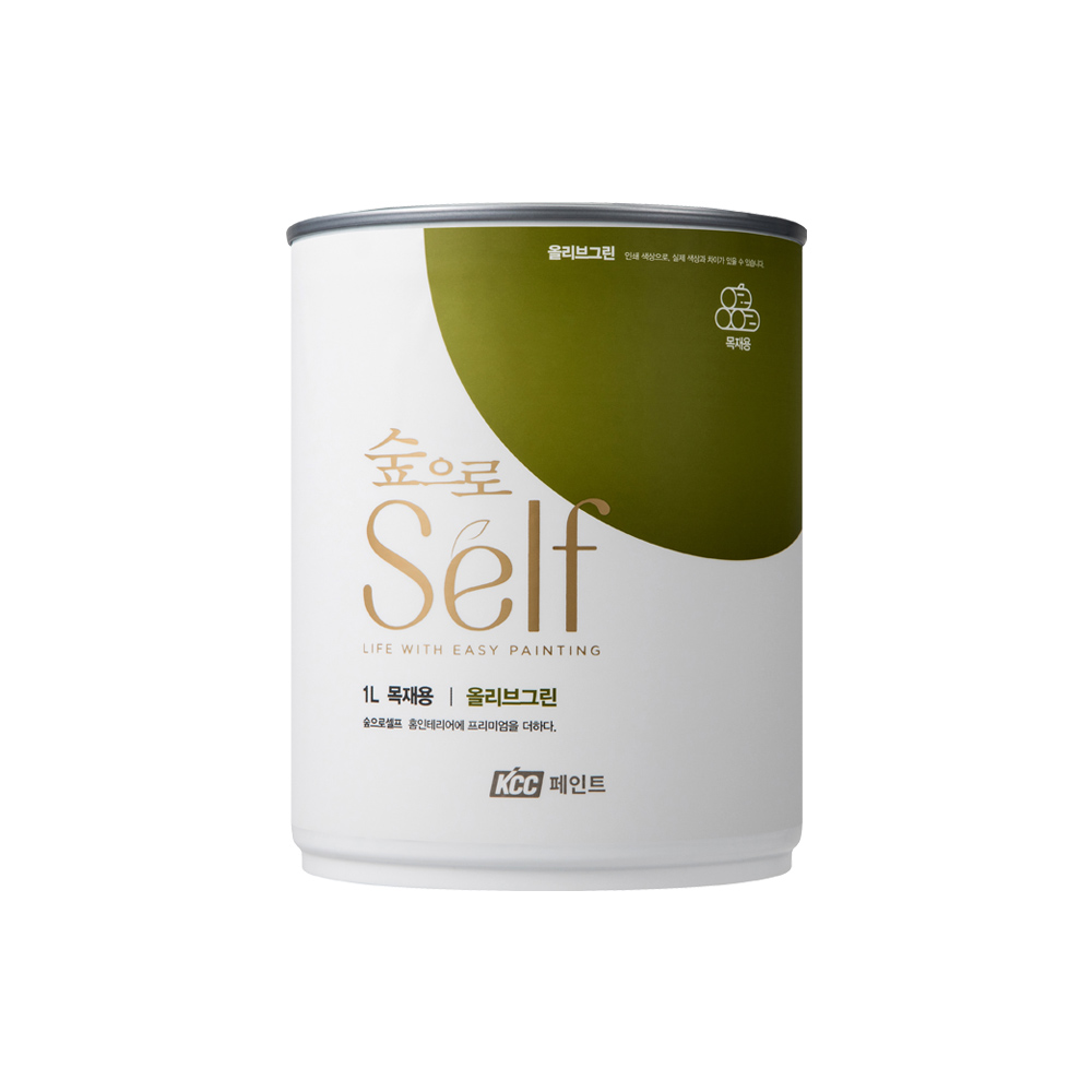 KCC 숲으로셀프 목재용 친환경 페인트 에그쉘광 백색(0.9L) - 상세 이미지 2