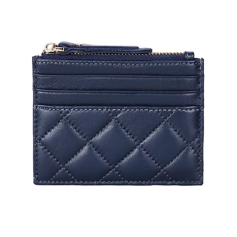 수제 양가죽 지퍼 카드 지갑 홀더 포켓