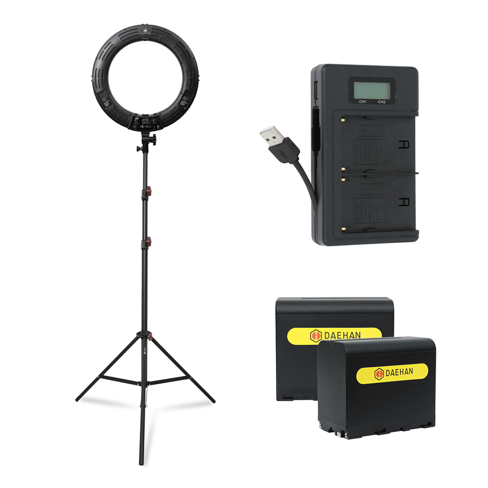 개인 방송 장비 유튜브 촬영 led 지속광 조명 삼각대 배터리 세트 KIT-DRL18-04