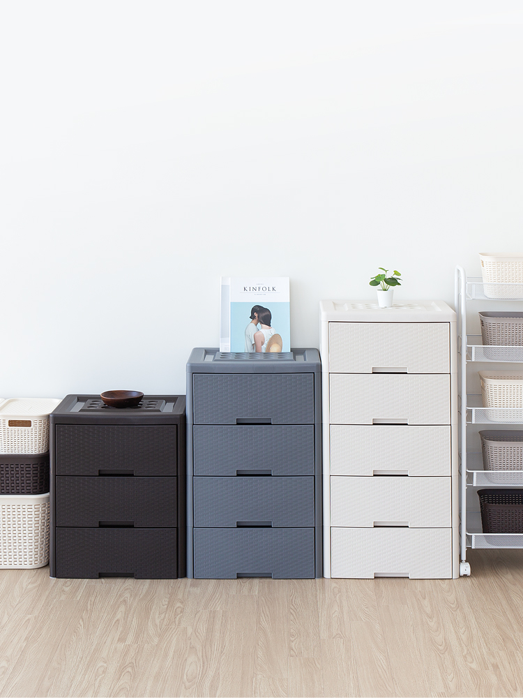 할메이드 라탄수납장 거실 미니 베란다 다용도 틈새수납장 3단