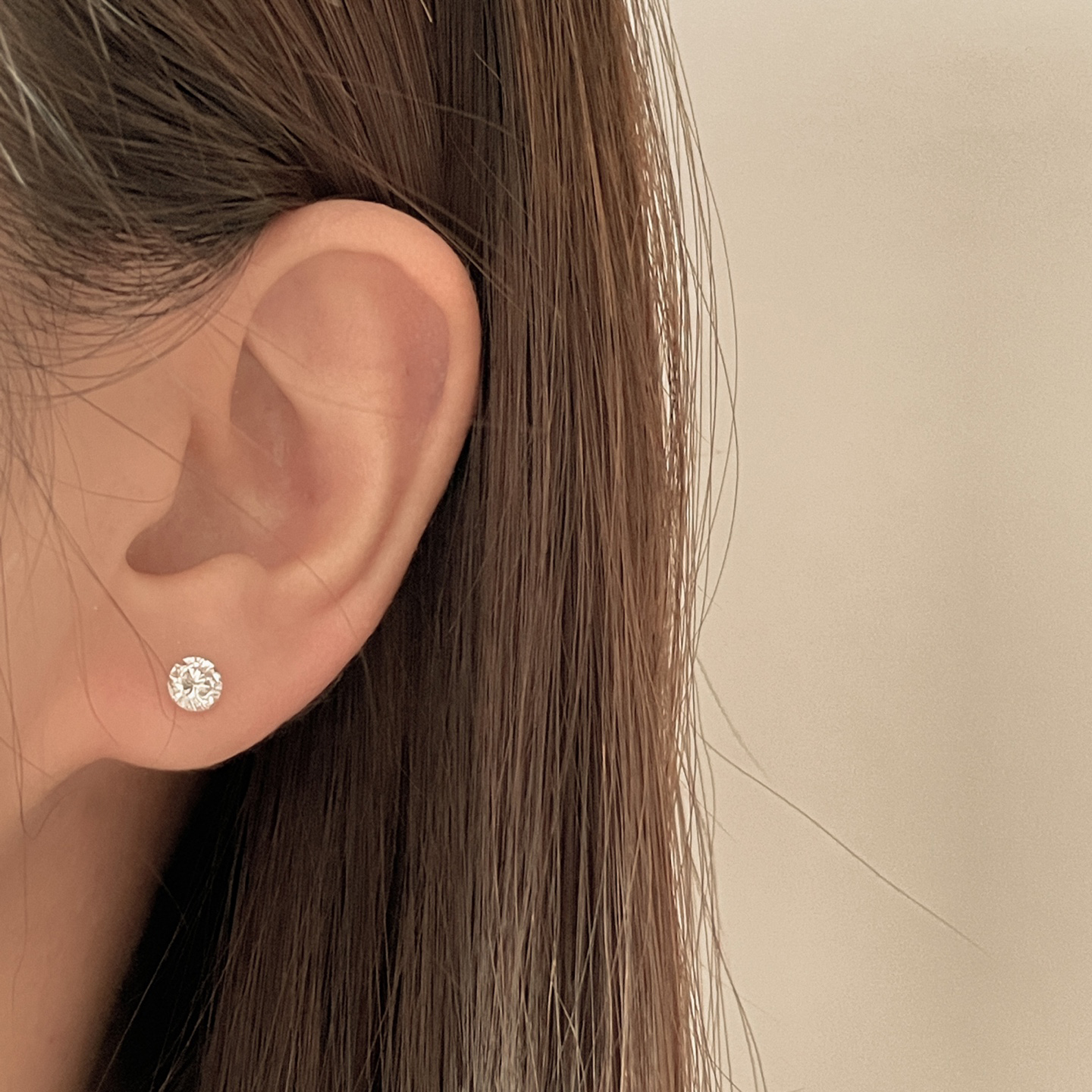 실버925 베이직 원형 큐빅 피어싱 2mm 3mm 4mm 5mm 6 mm 귀걸이겸용 얇은 - 상세 이미지 4