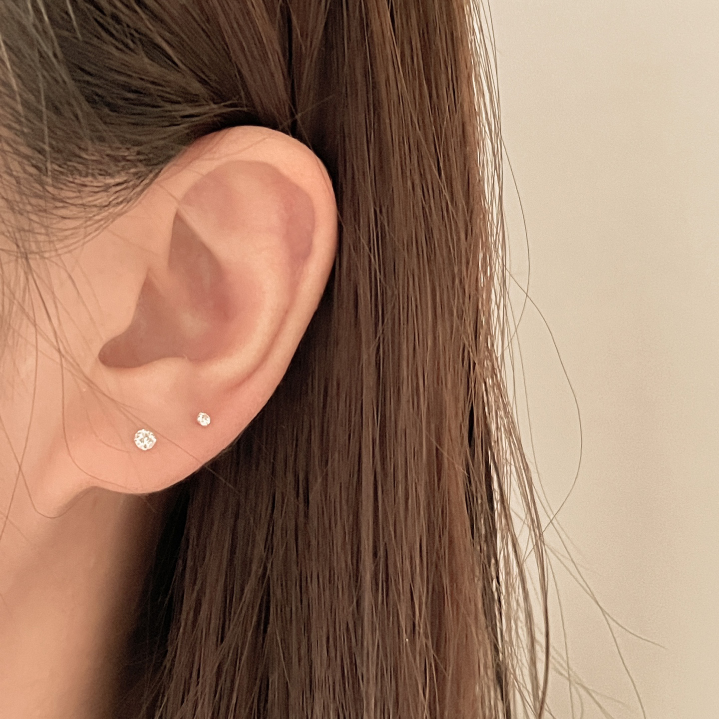 실버925 베이직 원형 큐빅 피어싱 2mm 3mm 4mm 5mm 6 mm 귀걸이겸용 얇은 - 상세 이미지 2