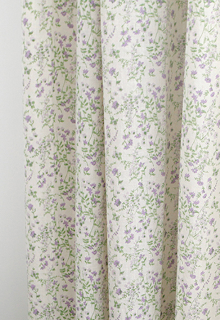 바이아미 퍼플레인 거실 빈티지 포인트 꽃무늬 맞춤 커튼