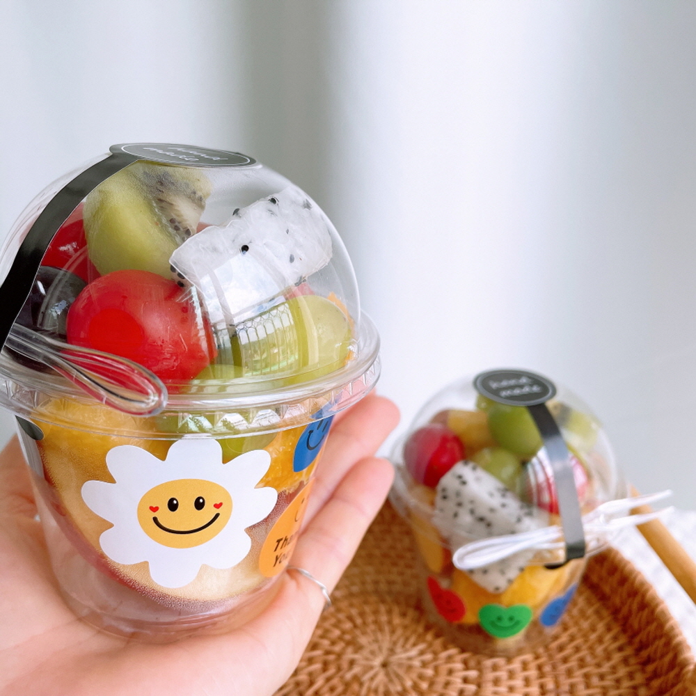 과일컵 용기 20p 쿠키 티라미수 디저트 빙수 떡 포장 용기 255ml - 메인 이미지