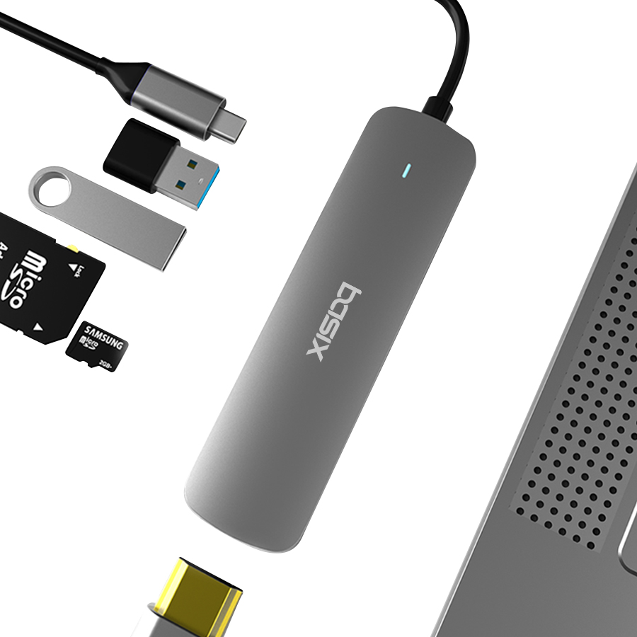 베이식스 C타입 허브 BX 6포트 HDMI 4K 유튜브 맥북 프로 아이패드 SD카드지원 - 상세 이미지 3