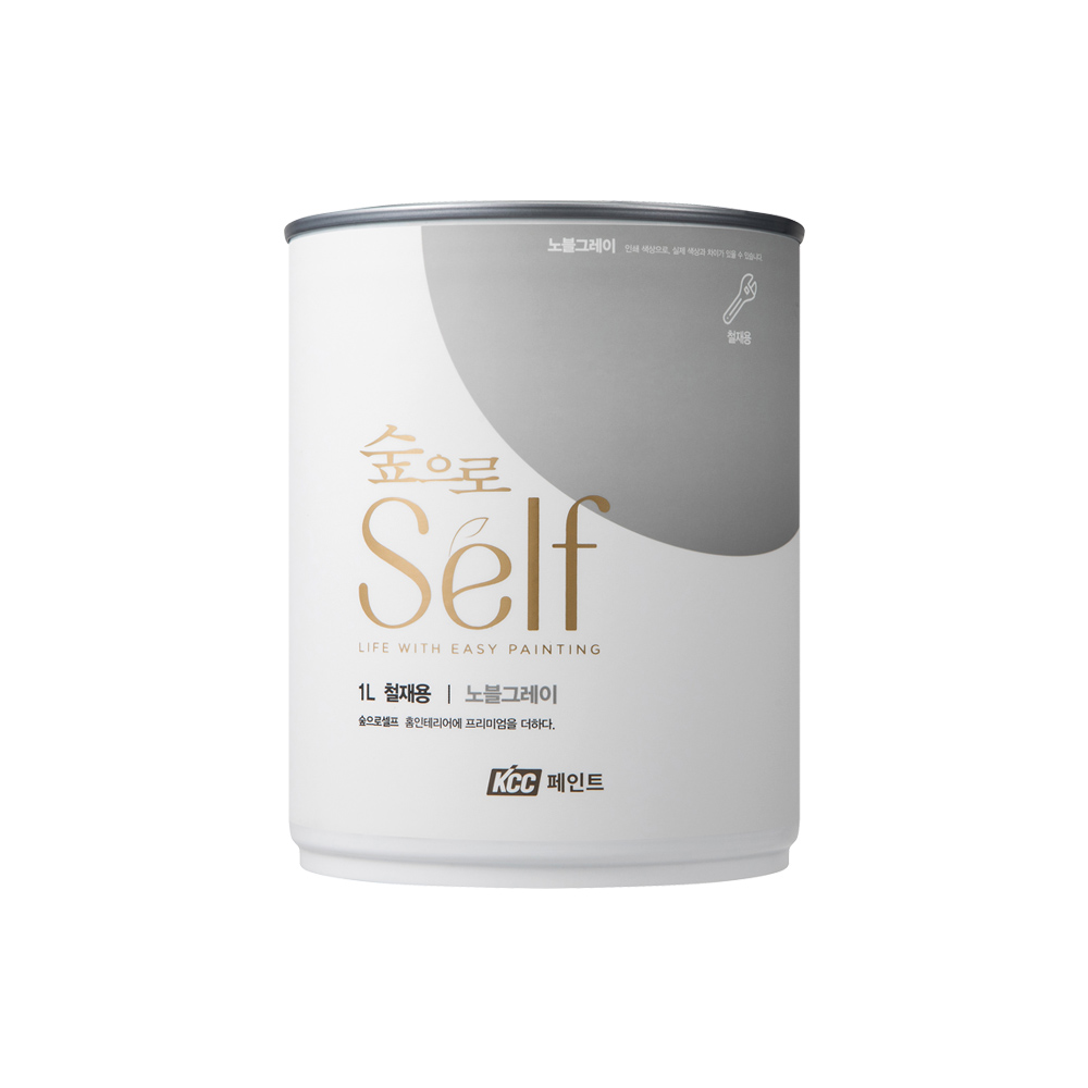KCC 숲으로셀프 철재용 친환경 페인트 에그쉘광 1L 노블그레이 - 상세 이미지 2