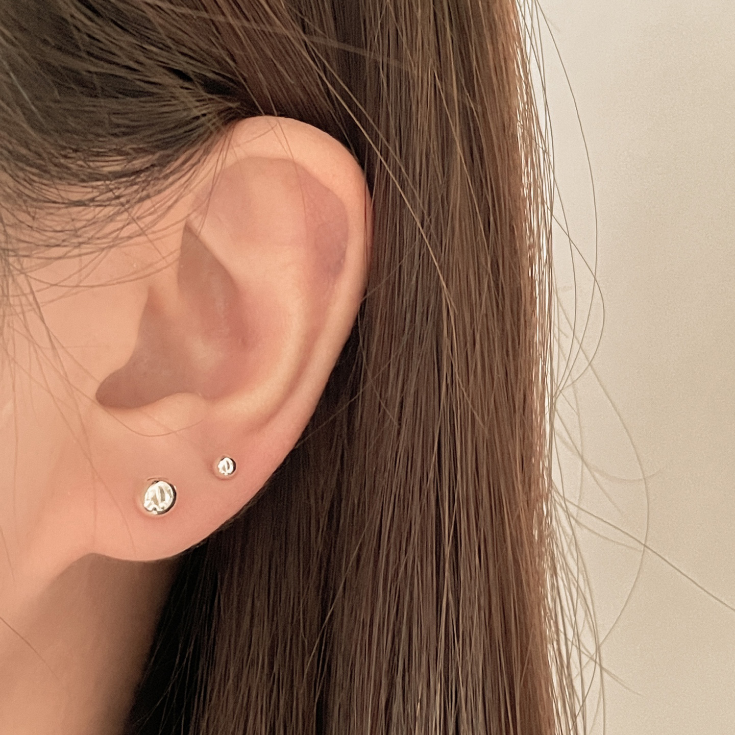 실버925 베이직 볼 피어싱 3mm 4mm 5mm - 귀걸이겸용 얇은 피어싱 레이어드 은 - 상세 이미지 4