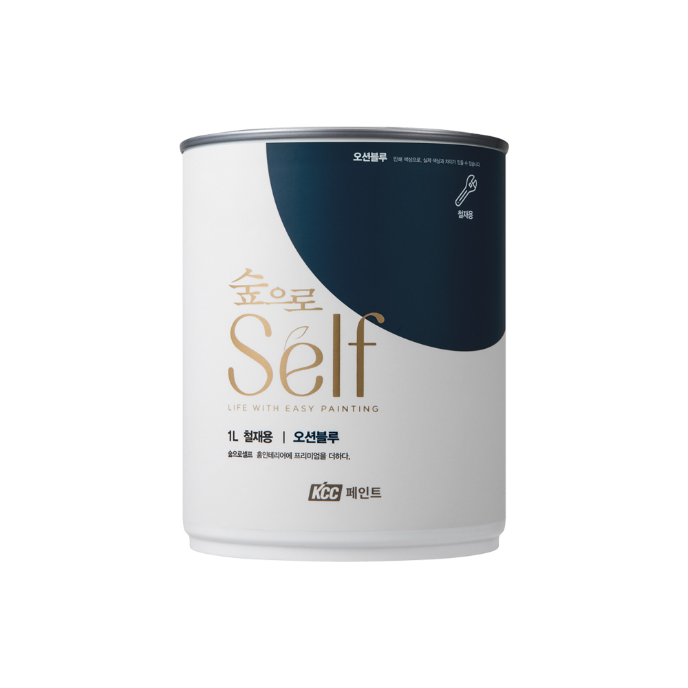 KCC 숲으로셀프 철재용 친환경 페인트 에그쉘광 1L 오션블루 - 상세 이미지 2