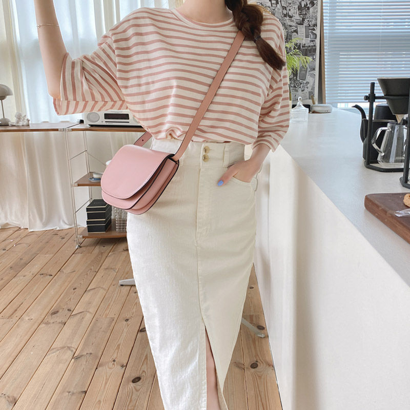 (반팔ver11color) 로딘 스트라이프 루즈핏 반팔 티셔츠 ts2485 - 상세 이미지 4