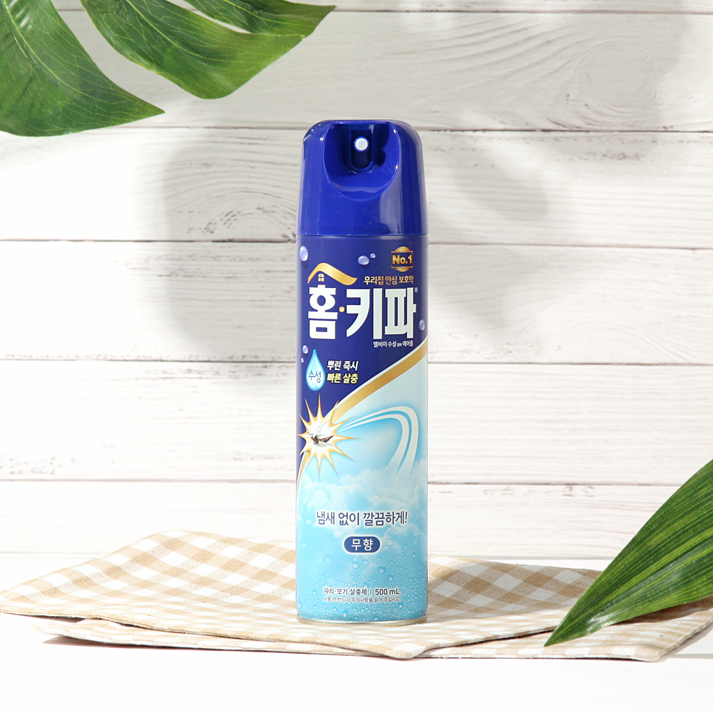 홈키파 수성 에어졸 모기 살충제 무향 500ml - 메인 이미지