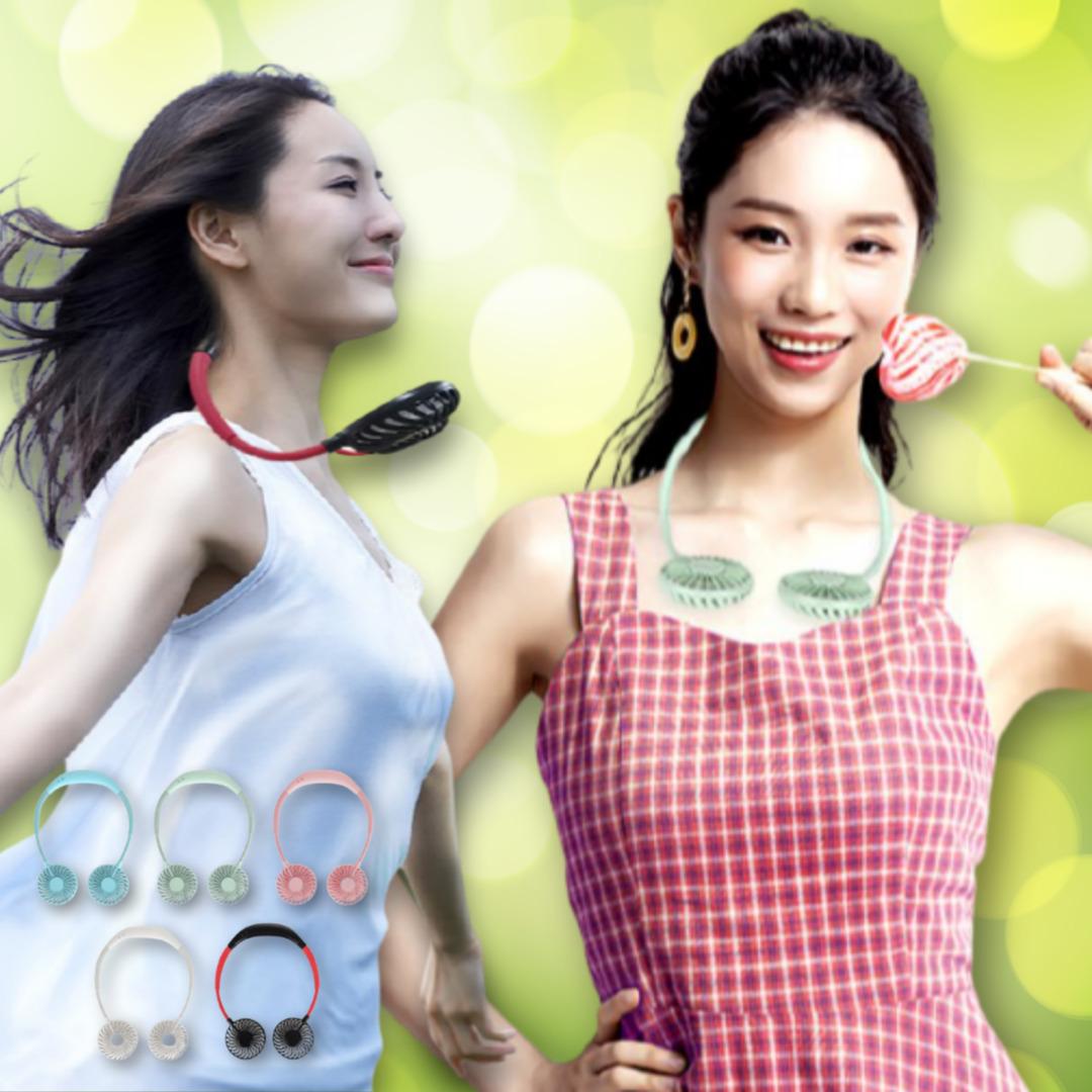 가벼운 목에거는선풍기 낚시 차박용 여행용 선풍기 목걸이형선풍기