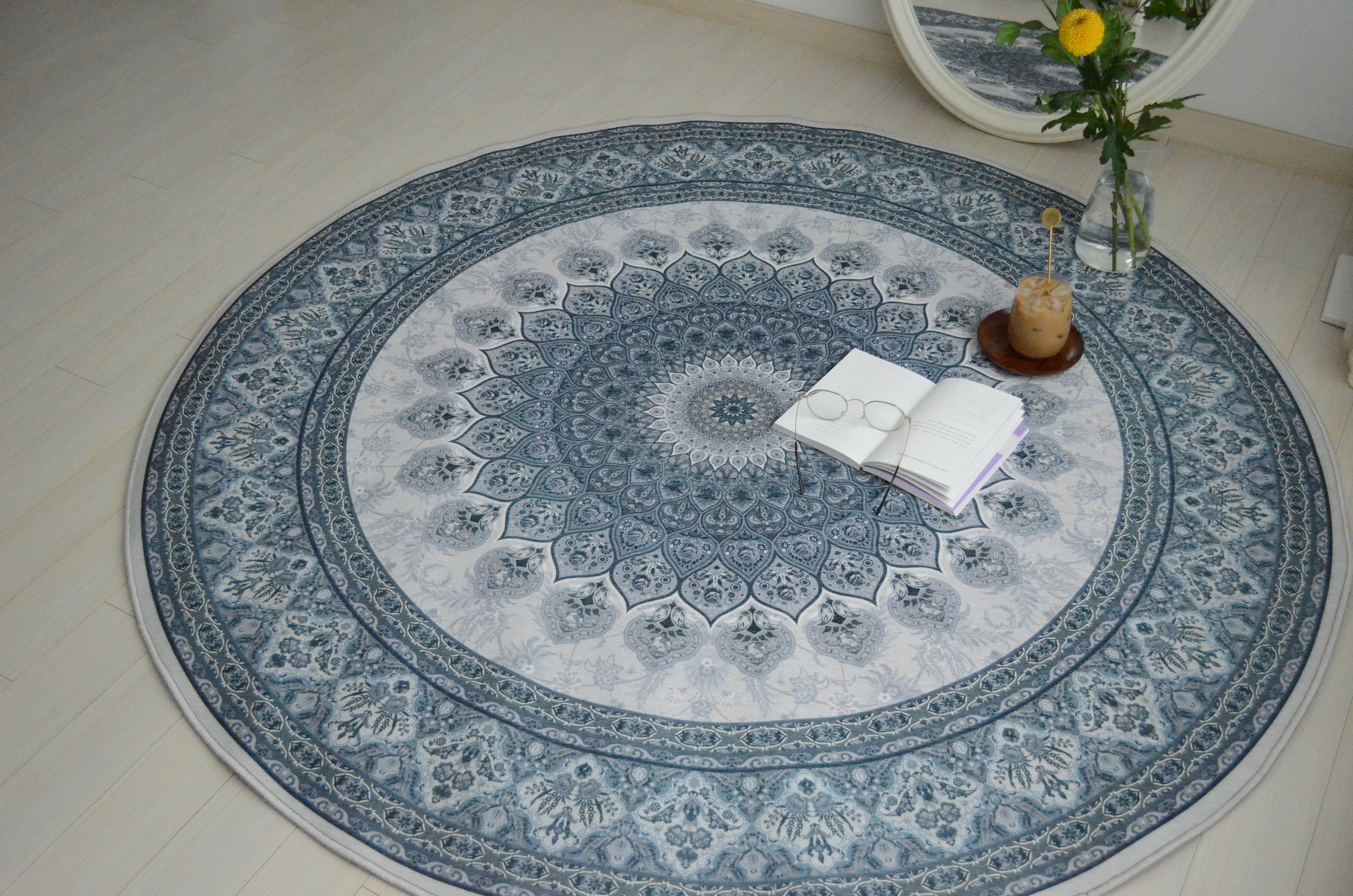 빈티지러그 페르시안 셔닐 원형 러그 예쁜 카페트