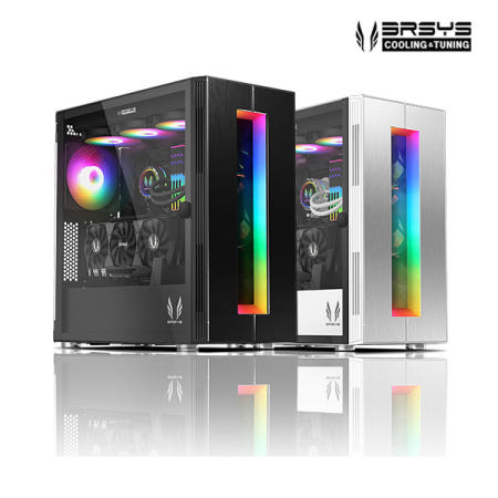 쓰리알 3RSYS T700 미들타워 강화유리 라이저케이블 PC케이스 (블랙)