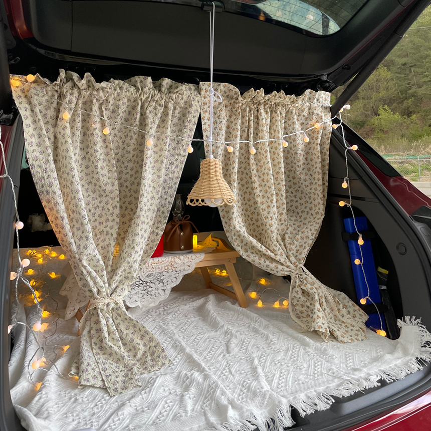 자체제작 차박커튼 감성캠핑 인테리어 자동차 트렁크 창문 커튼