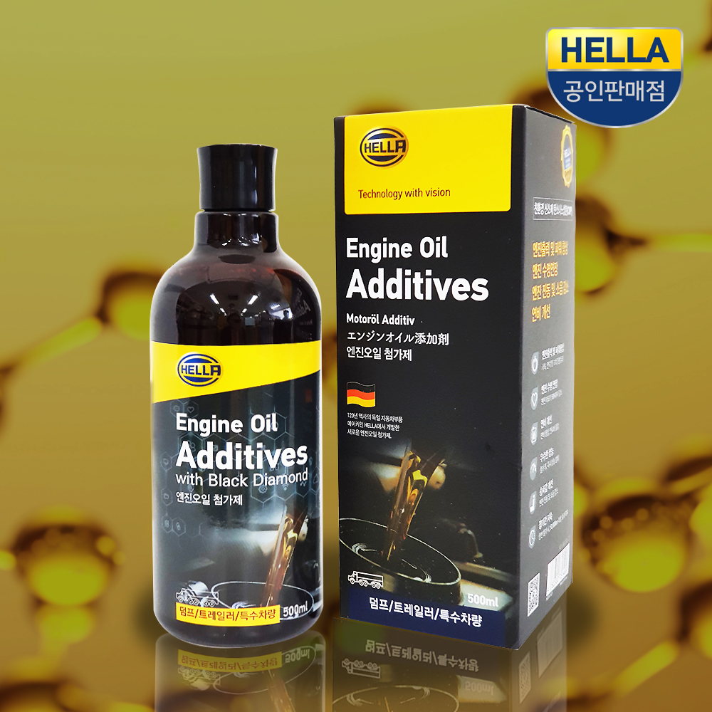 HELLA헬라 그래핀+블랙다이아몬드 엔진오일 대형트럭 트레일러 특수차량 전용첨가제 500ml - 상세 이미지 4