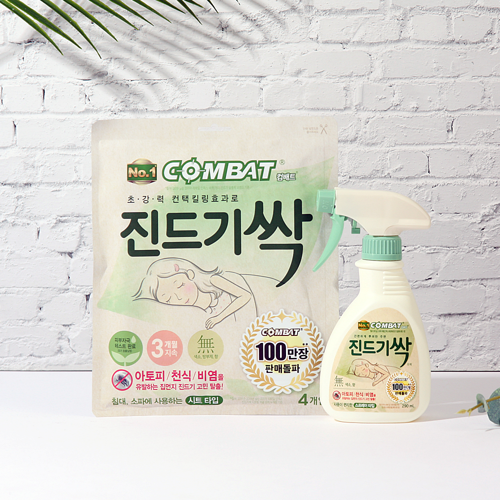 컴배트 진드기 싹 시트형 4개입 / 스프레이형 290ml 1개 - 메인 이미지