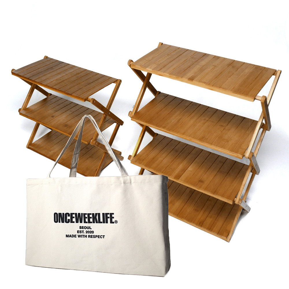 원스위크라이프 캠핑 선반 접이식 우드 쉘프 기본형 3단