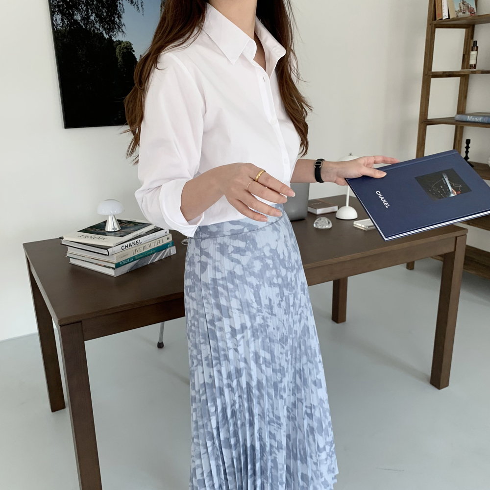 파스텔 루즈핏 면 여성 셔츠 가을 셔츠 여자 남방 카라 소라색 하늘색 화이트 핑크 이미지 6