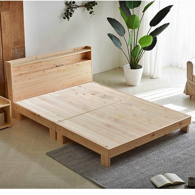 LED콘센트 편백나무 평상 저상 침대 프레임 슈퍼싱글 낮은침대 SS 원목 매트리스 받침대