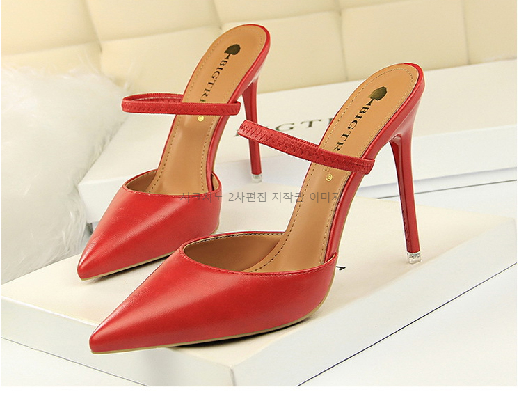 레이비 10.5cm 스틸레토 스트랩 뮬 슬리퍼 킬힐 8color 상세 이미지 7