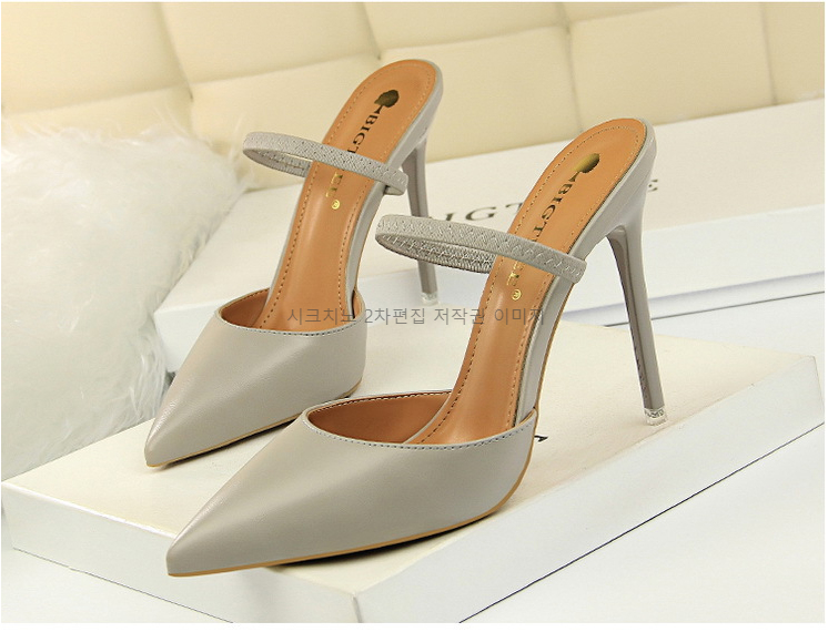 레이비 10.5cm 스틸레토 스트랩 뮬 슬리퍼 킬힐 8color 상세 이미지 14