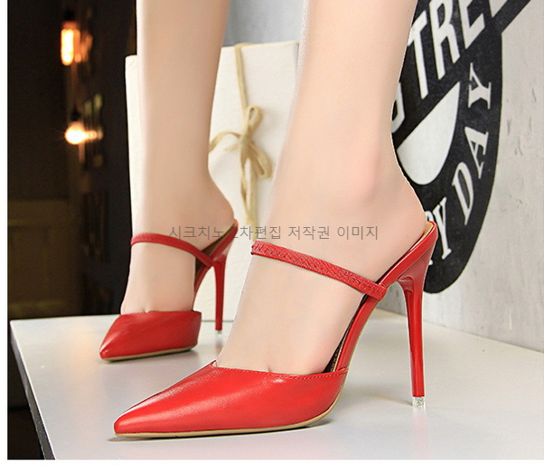 레이비 10.5cm 스틸레토 스트랩 뮬 슬리퍼 킬힐 8color 상세 이미지 8
