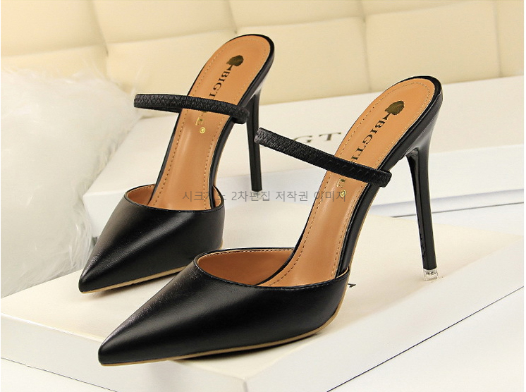레이비 10.5cm 스틸레토 스트랩 뮬 슬리퍼 킬힐 8color 상세 이미지 3