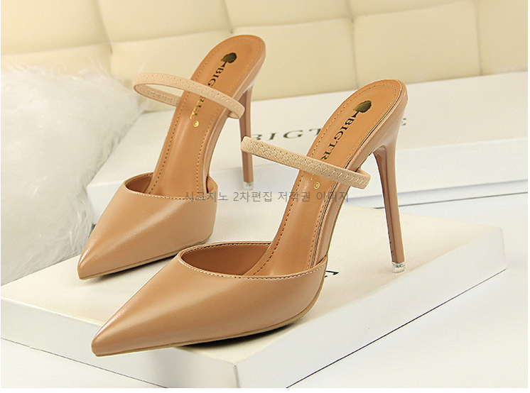 레이비 10.5cm 스틸레토 스트랩 뮬 슬리퍼 킬힐 8color 상세 이미지 17