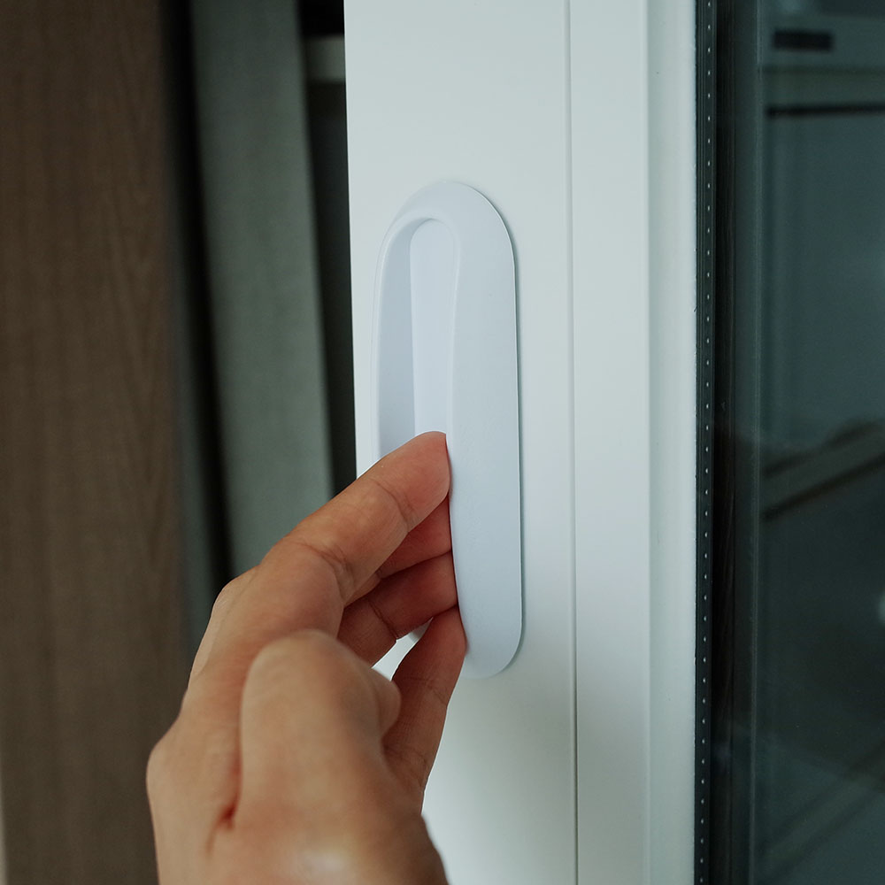 접착식 베란다 유리문 손잡이 2P 여닫이 창문 샷시 샤시