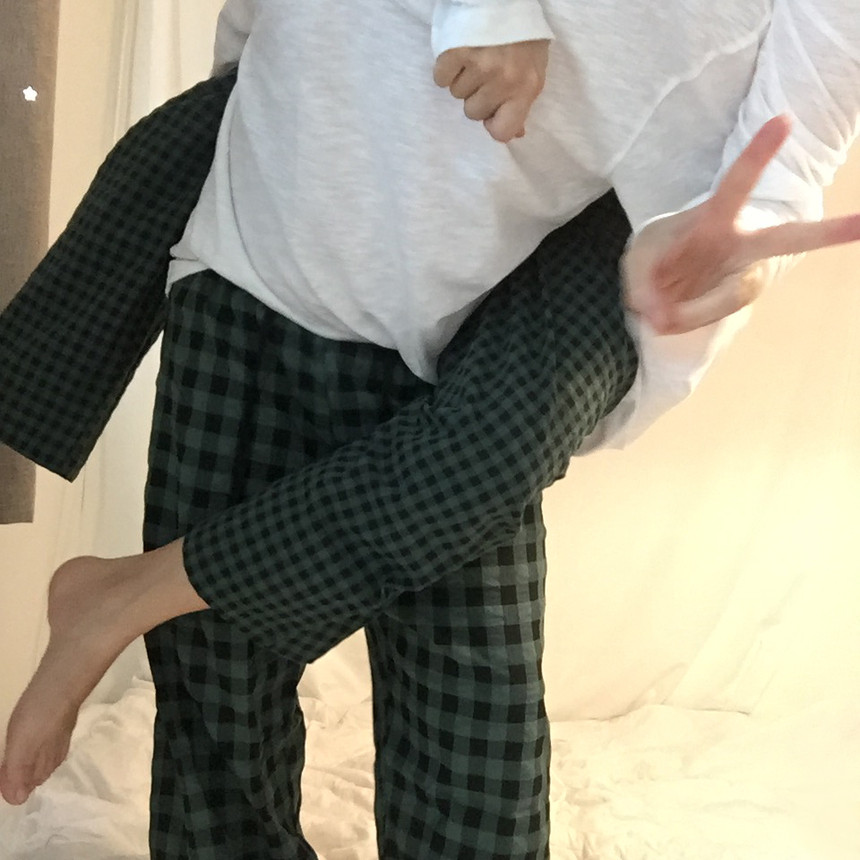 ❤️5만장돌파/당일출고❤️빅사이즈 밴딩 가을 겨울 잠옷바지 체크 커플 파자마  9부 5부 3부 16color 3size 상세 이미지 33