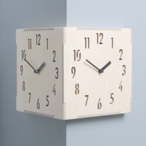 양면 벽걸이 코너 시계 건전지 벽시계 공간활용 흡착 부착식 접착식 사각 고급 무선 무소음